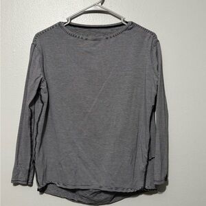 Lululemon Athletica Black and White Striped Long Sleeve Top